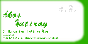 akos hutiray business card